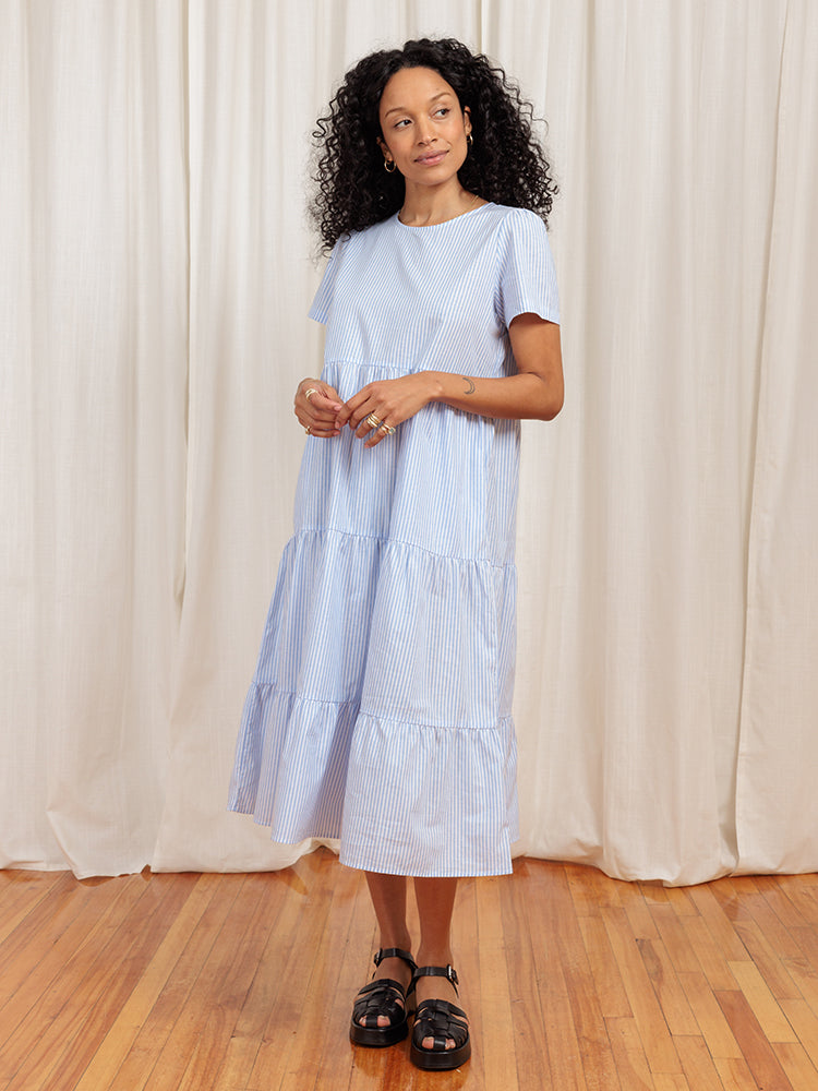 Chalet Tiered Dress Cotton Linen (Clearance)