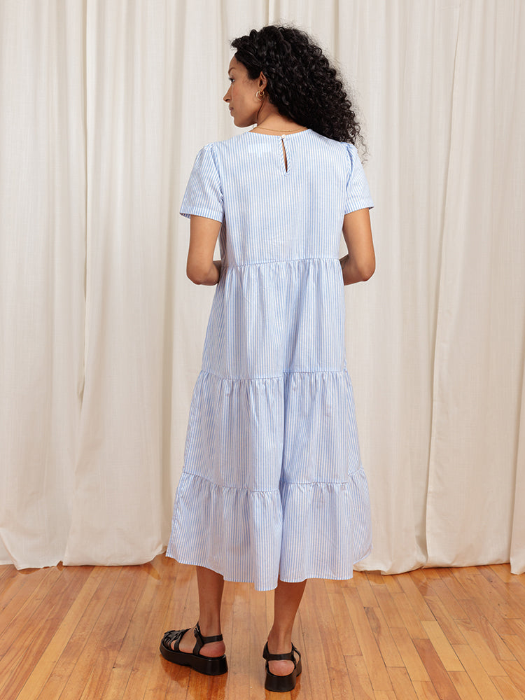 Chalet Tiered Dress Cotton Linen (Clearance)