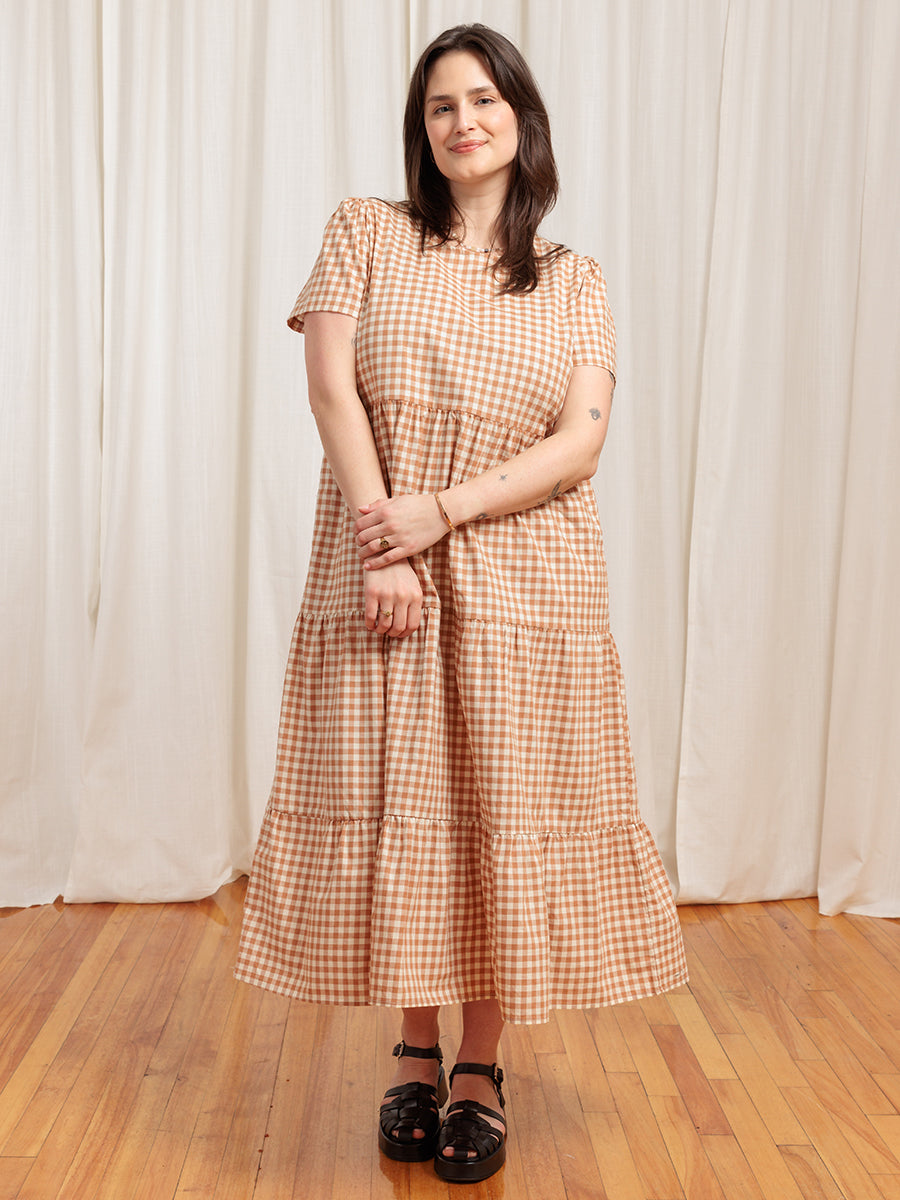 Chalet Tiered Dress Cotton Linen (Clearance)