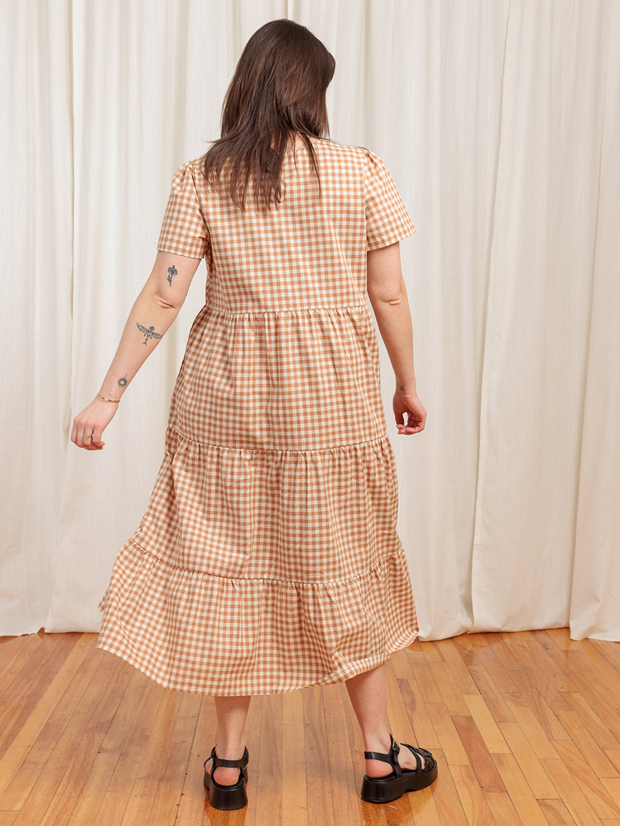 Chalet Tiered Dress Cotton Linen (Clearance)